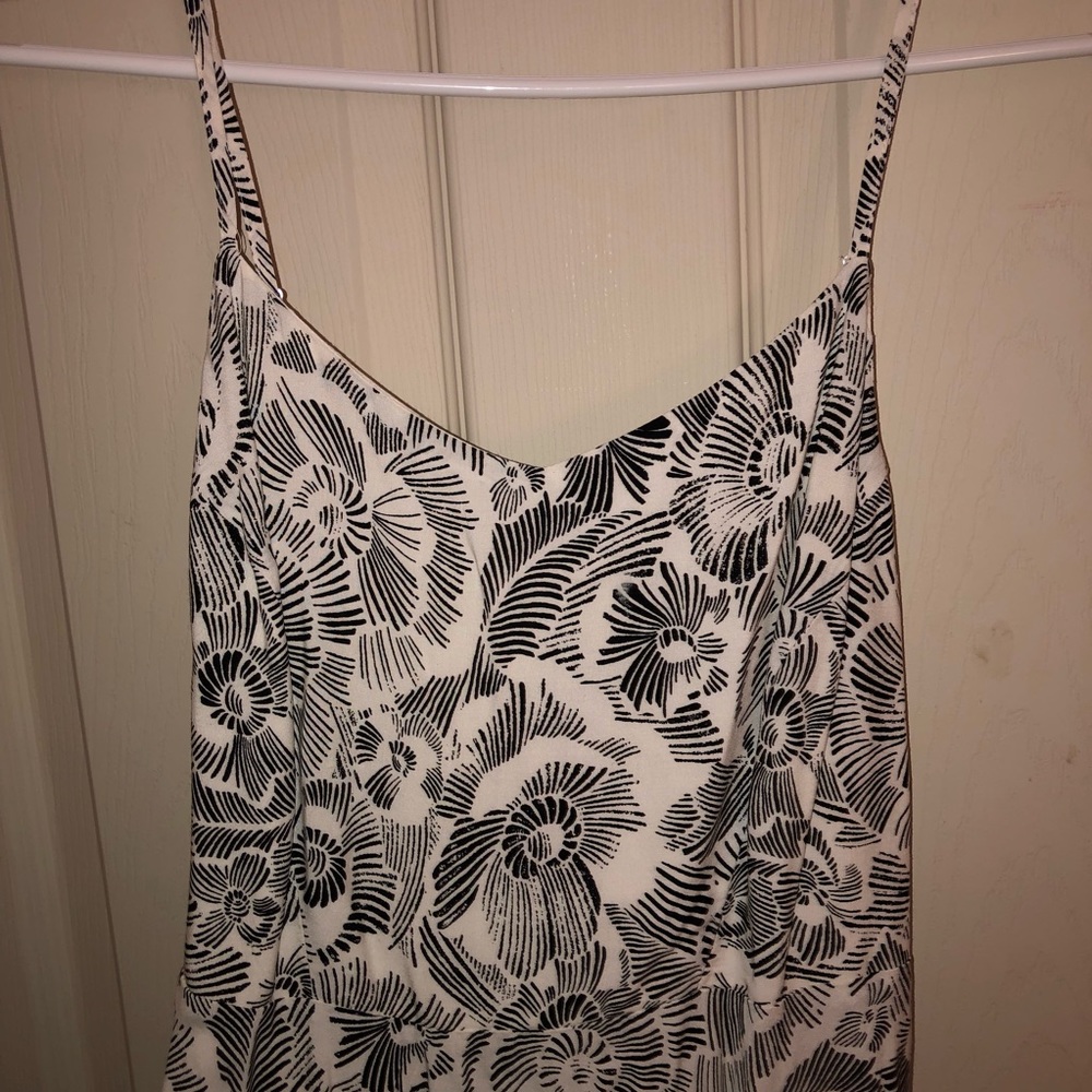 Old Navy Black and White Strappy Floral Dress